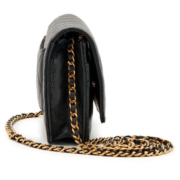 C2A4E09E-5855-C801-BE81-8F529B6BE4A7.jpg Black Caviar Wallet on Chain with Gold Hardware, 2023