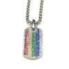C3158F48-10D9-92B0-5804-A27336D8ABDA.jpg Chevron Tag Sterling Silver with Rainbow Pavé, 27mm