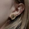 Heart Lava Double C Earrings