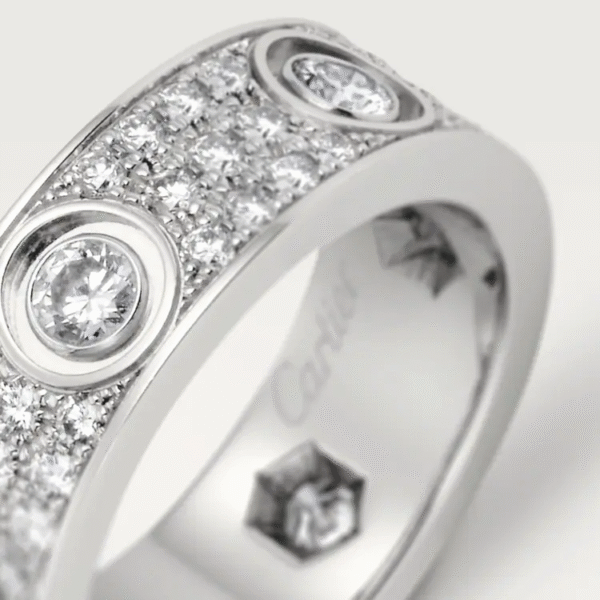 LOVE RING, DIAMOND-PAVED