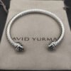 Classic Cable Bracelet Silver and  Half Diamonds 5 MM