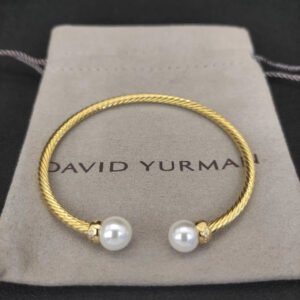 Solari Cablespira&reg; Bracelet 18K Yellow Gold with Pearls and Diamonds, 3mm