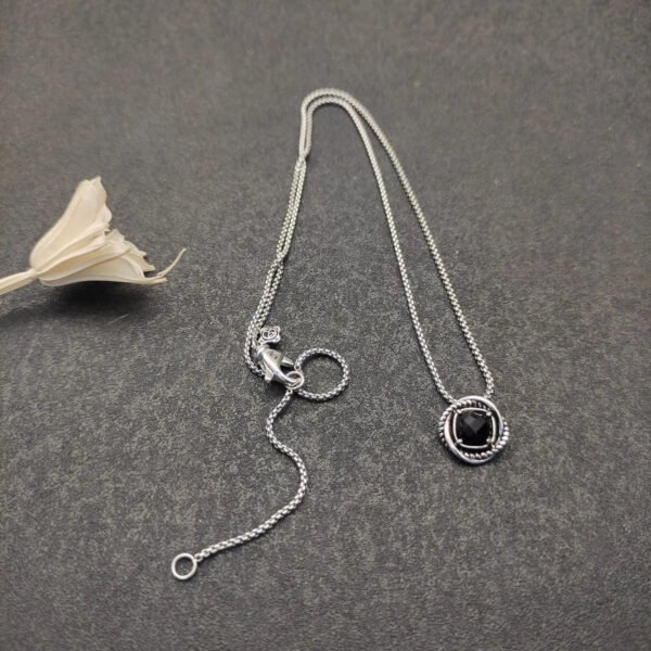 Petite Chatelaine&reg; Necklace Sterling Silver with Black Onyx, 10mm