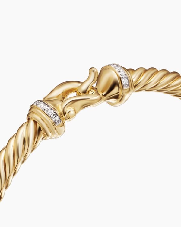 Buckle Cablespira&reg; Bracelet 18K Yellow Gold with Diamonds, 5mm