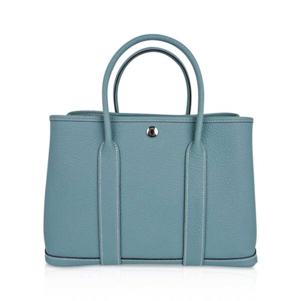 Bag Garden Party 30 Bag Ciel / Vache Country Leather Palladium New w/Box