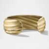Cable Edge Cuff Bracelet in 18K Yellow Gold, 24mm