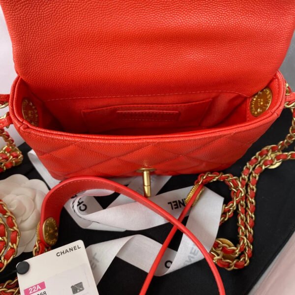 Chanel Mini Flap Bag With Top Handle Gold Hardware Red For Women, Women&rsquo;s Handbags, Shoulder Bags 7.9in/20cm AS2431