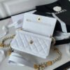 Chanel Small Flap Bag Gold Hardware White For Women, Women&rsquo;s Handbags, Shoulder Bags 7.5in/19cm AP2840