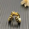 Sculpted Cable Shrimp Earrings 18K Yellow Gold , 20.5mm