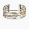 C72D8BD7-E1C7-CBE0-5663-9DBAE966AF3D.jpg Crossover Cuff Bracelet Sterling Silver with 18K Yellow Gold, 27.5mm