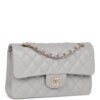 Small Classic Double Flap Grey Caviar Light Gold Hardware