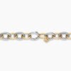 Oval Link Chain Necklace Sterling Silver with 18K Yellow Gold, 16mm