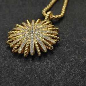 C885E568-08FC-7901-F3E2-91C88961CA03.jpg David Yurman 18K Yellow White Gold Diamond Large Starburst Pendant