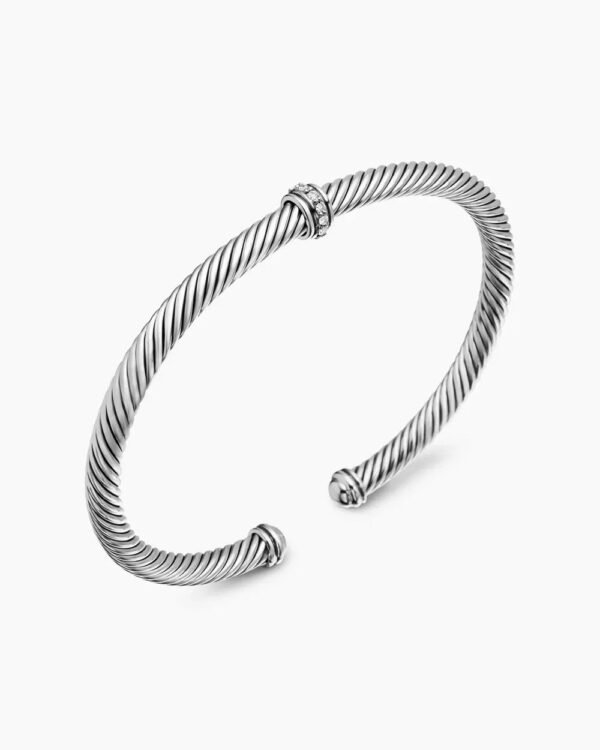 C8A5F148-C0CE-EC6A-5FBC-8AE29608350D.jpg Classic Cable Station Bracelet Sterling Silver with Diamonds, 4mm