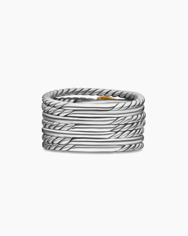 C8A8F3A7-802C-5C73-2EEA-9D6D8DFAECE6.jpg Double X Crossover Ring Sterling Silver with 18K Yellow Gold - 6