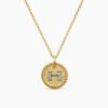 Initial Charm Necklace 18K Yellow Gold with Diamond H