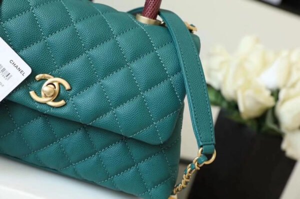 C9639456-E1BF-1998-5FB5-935D201A3735.jpg Chanel Medium Flap Bag With Top Handle Teal For Women, Womens Handbags, Shoulder And Crossbody Bags 9in/23cm A92990