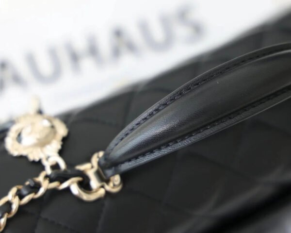 Chanel Mini Flapbag With Top Handle Black For Women 7.8in/20cm