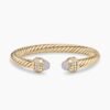 Classic Cablespira Bracelet 18K Yellow Gold with Diamonds, 7mm