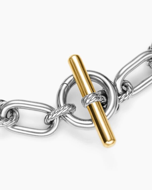 DY Madison&reg; Toggle Chain Necklace Sterling Silver with 18K Yellow Gold, 11mm