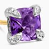 Petite Chatelaine&reg; Stud Earrings Sterling Silver with Amethyst and Diamonds