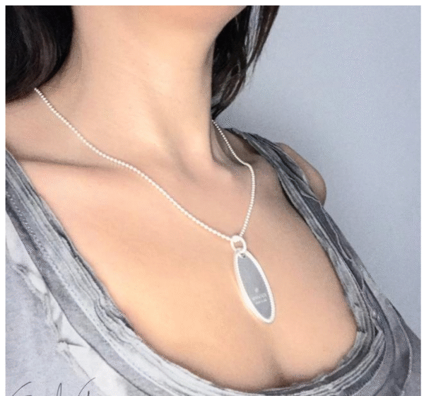 Sterling Silver Oval Charm Necklace