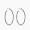 Cable Hoop Earrings Sterling Silver, 1.5in