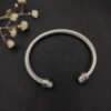 Classic Cable Bracelet Silver and  Half Diamonds 5 MM