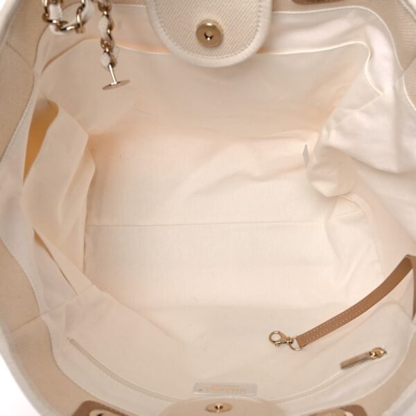 Canvas Pearl Large Deauville Tote Ecru Beige