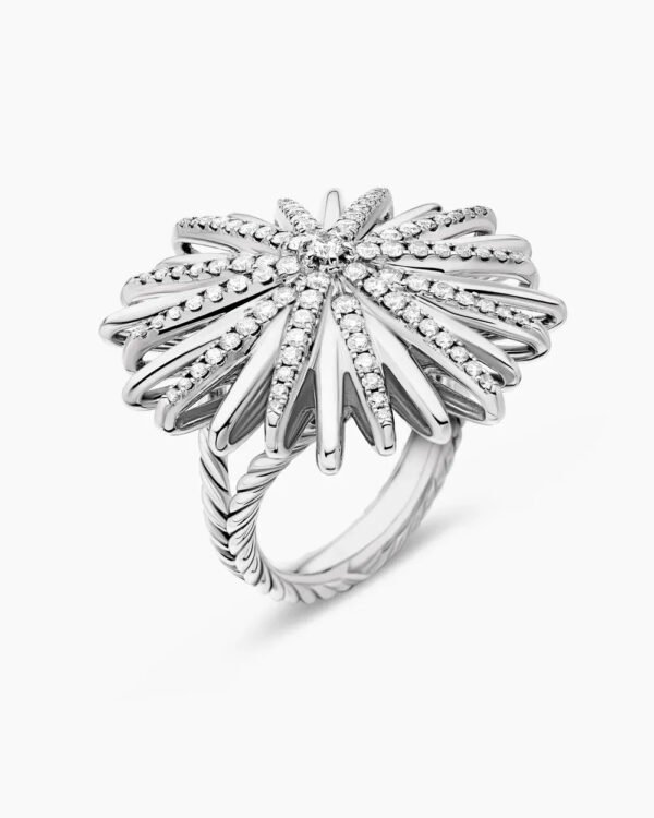 Starburst Ring Sterling Silver with Diamonds - 6