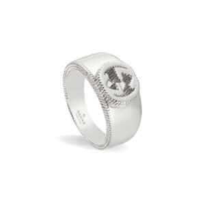INTERLOCKING G RING IN SILVER