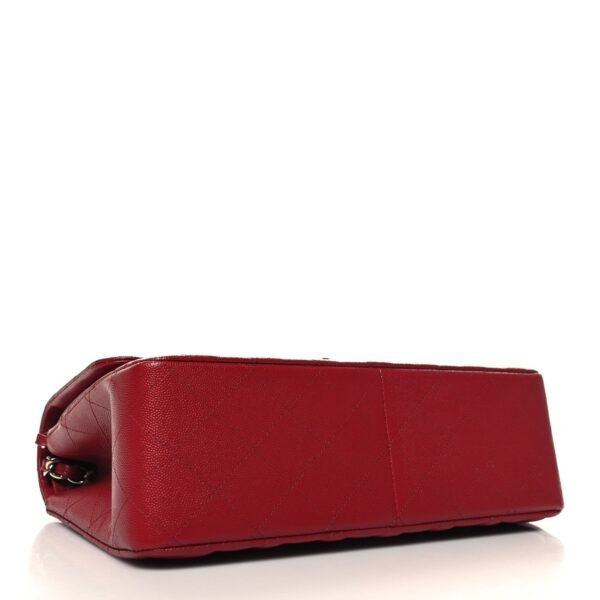 Caviar Quilted Jumbo Double Flap Red