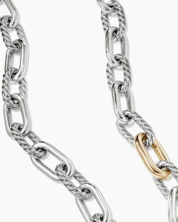 DY Madison&reg; Chain Necklace Sterling Silver with 18K Yellow Gold, 13.5mm