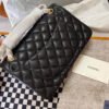 Chanel Classic Flap Handbag Grained Calfskin & Gold Metal