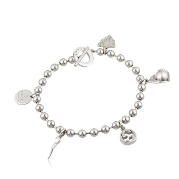 BRACELET WITH PENDANTS SILVER INTERLOCKING