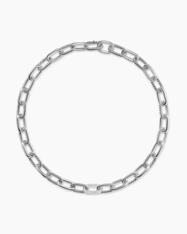 DY Madison&reg; Chain Necklace Sterling Silver with Diamonds, 11mm