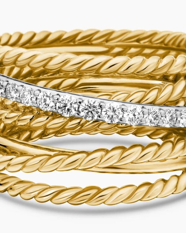 Crossover Ring 18K Yellow Gold with Diamonds - 6