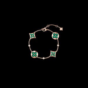 Color Blossom Bb Multi-Motif Bracelet, Pink Gold, Malachite And Diamonds