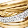 D0F6578A-84B0-936F-13BF-5352F65F54CC.jpg Pavé Crossover Five Row Ring 18K Yellow Gold with Diamonds - 6