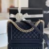 Chanel Medium Boy Handbag Dark Blue For Women 9.8in/25cm A67086