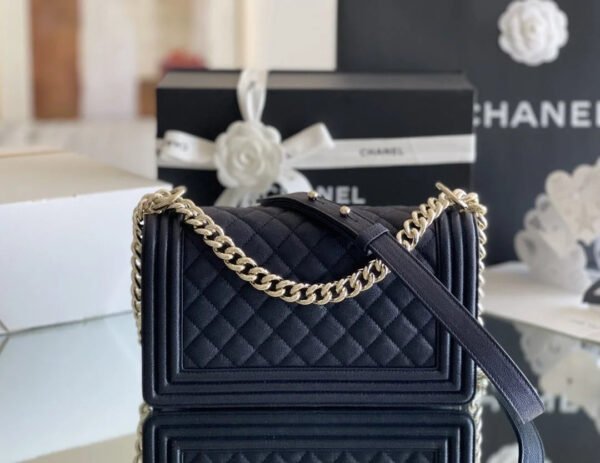Chanel Medium Boy Handbag Dark Blue For Women 9.8in/25cm A67086