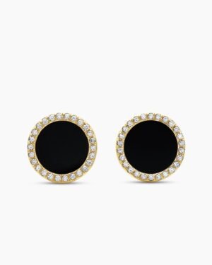 D184D016-5CAC-EFDD-F740-B9F5929F12ED.jpg Petite DY Elements® Stud Earrings 18K Yellow Gold with Black Onyx and Diamonds, 14mm