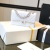 Chanel Classic Medium Flapbag Silver Hardware White 10in/25.5cm
