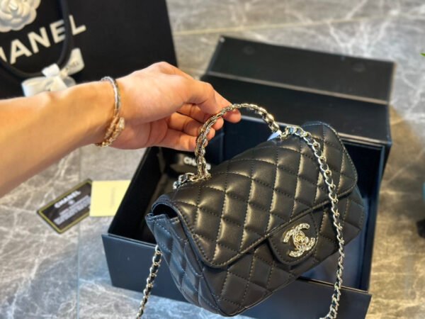 D1C5AFFF-C045-F10A-00CA-27950D5325CE.jpg Mini Flap Bag with Top Handle - black