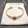D1D0BC61-B042-C491-B8B6-CCAC33901A49.jpg Cable Classics Bracelet with Garnets Diamonds 18K Yellow Gold 4mm