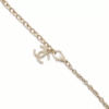 Double C Logo Rhinestone Long Pendant Necklace