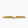 Classic Cablespira&reg; Station Bracelet 18K Yellow Gold with Diamonds, 3mm