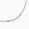 Petite Helena Wrap Station Necklace Sterling Silver with 18K Yellow Gold and Diamonds, 29mm