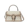 Gucci Dionysus Canvas Top Handle Beige And White Canvas 24x16cm