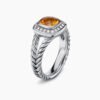 D399779D-E57F-5D6C-E423-8F16C3F7AFA5.jpg Petite Albion Ring Sterling Silver with Citrine and Diamonds, 7mm